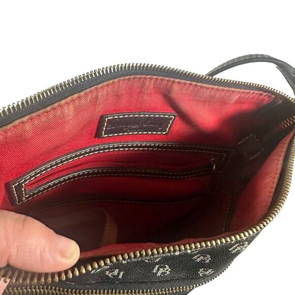 Dooney & Bourke Black Coated Canvas Shoulder Bag Logo Print Classic - Picture 12 of 15